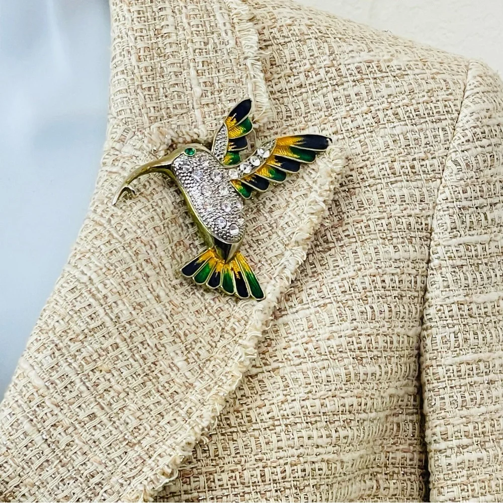 Hummingbird Rhinestone Brooch